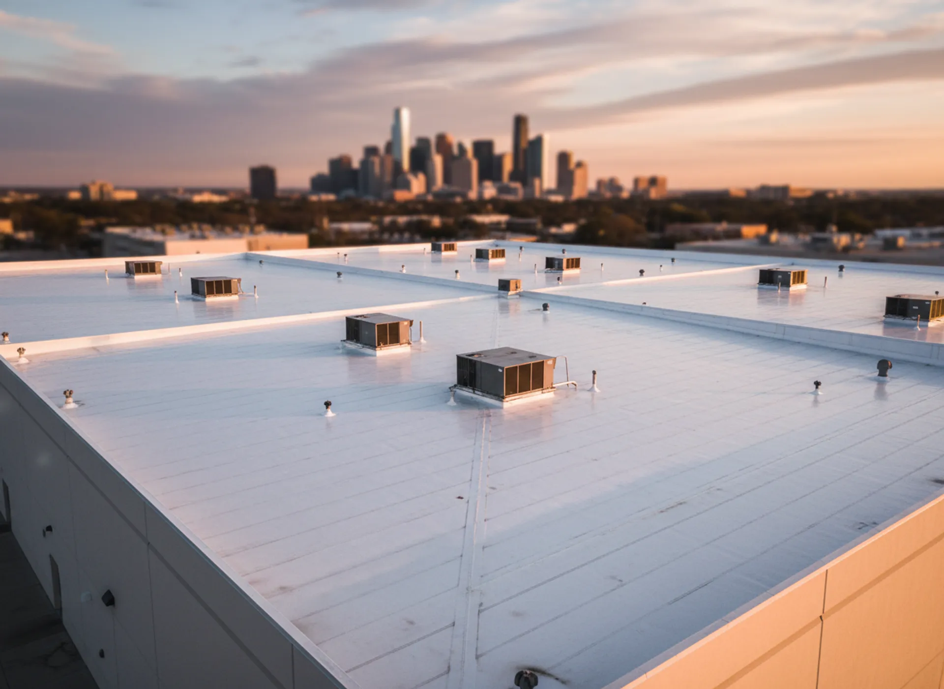 Commercial low-slope roof install