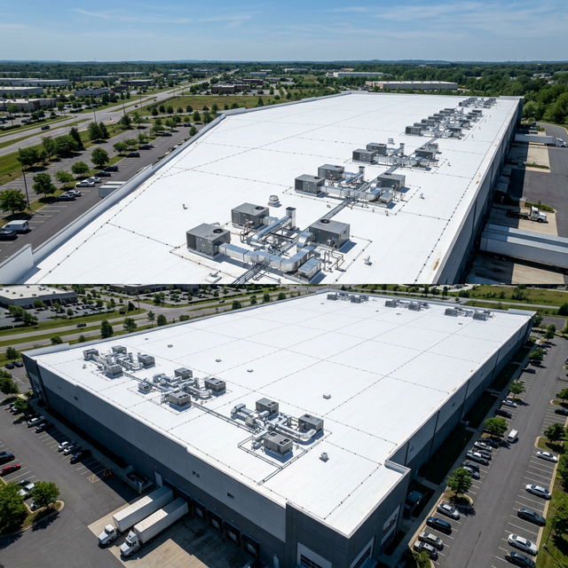 CCR commercial roof install in progress